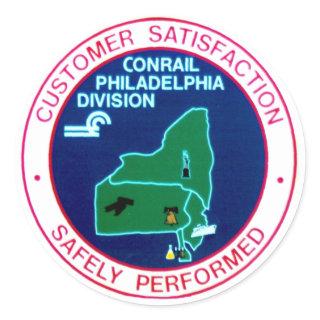 Conrail Railroad Philadelphia Division      Classic Round Sticker