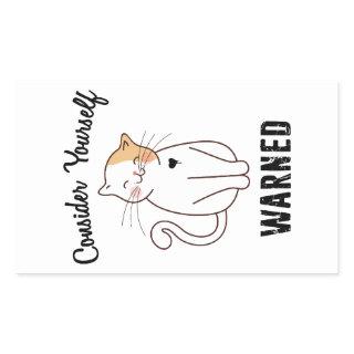 Consider Yourself Warned Evil Cat Rectangular Sticker
