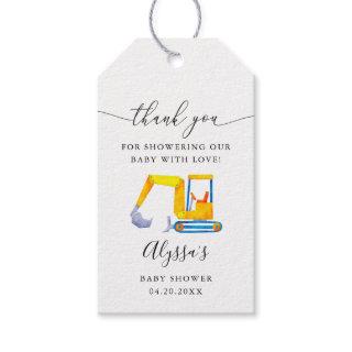 Construction Boy Baby Shower Favor Gift Tags