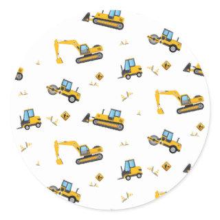 Construction Dump Design Pattern Party Decoration Classic Round Sticker