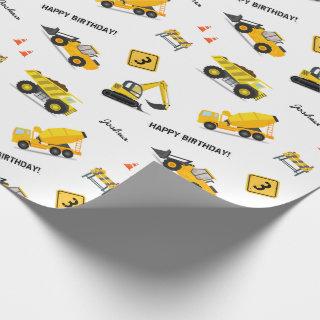 Construction Happy Birthday Custom Name Any Age