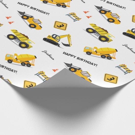 Construction Happy Birthday Custom Name Any Age