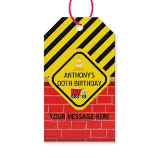 Construction Themed Birthday Party Gift Tags