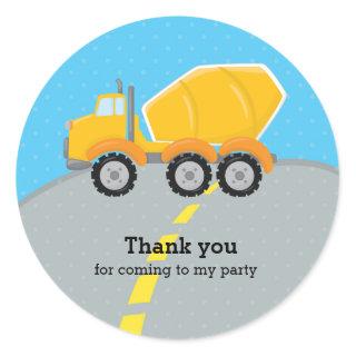 Construction truck classic round sticker