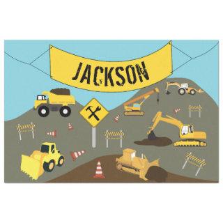 Construction Trucks Site Theme Tissue Paper