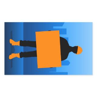Construction Worker Rectangular Sticker