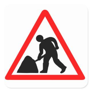 Construction Worker Square Sticker