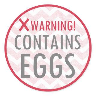 Contains Eggs Allergen Warning Red Classic Round Sticker