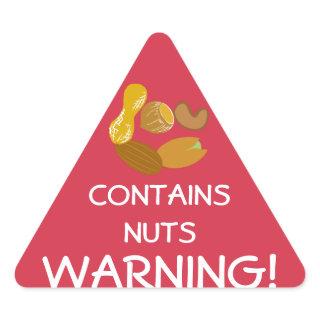 Contains Nuts Food Allergy Alert Stickers