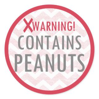 Contains Peanuts Food Allergy Alert Stickers