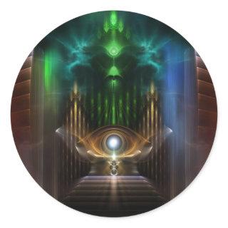 Contemplating Oz Fractal Art Classic Round Sticker
