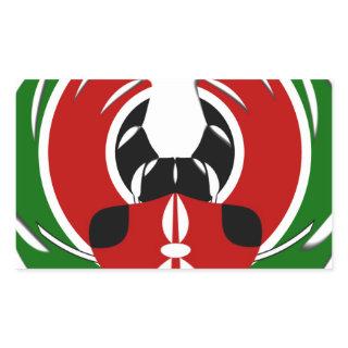 Contemporary Edgy Kenyan Flag Pattern Art Design. Rectangular Sticker