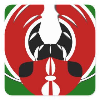 Contemporary Edgy Kenyan Flag Pattern Art Design. Square Sticker