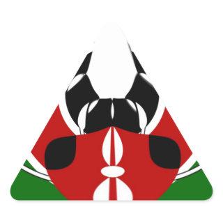 Contemporary Edgy Kenyan Flag Pattern Art Design. Triangle Sticker