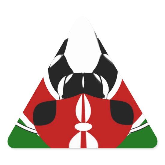Contemporary Edgy Kenyan Flag Pattern Art Design. Triangle Sticker