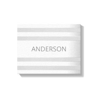 Contemporary Faux Silver Ombre Stripes & Grey Canvas Print