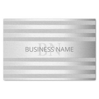 Contemporary Faux Silver Ombre Stripes & Grey Tissue Paper