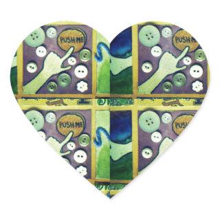 Contemporary Fun Mosaic Art Print – A Playful   Heart Sticker