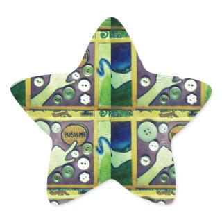Contemporary Fun Mosaic Art Print – A Playful   Star Sticker