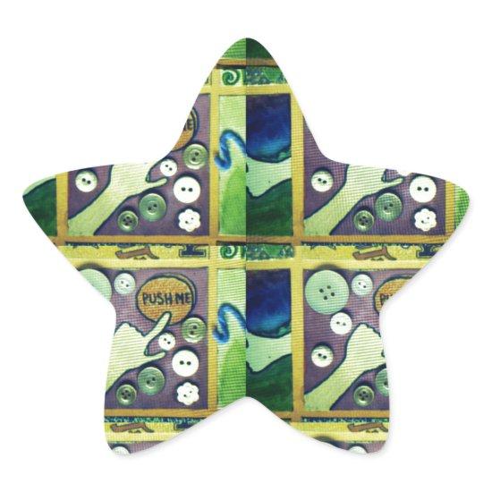 Contemporary Fun Mosaic Art Print – A Playful   Star Sticker