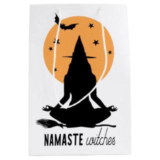 Contemporary Halloween yoga Witch Medium Gift Bag