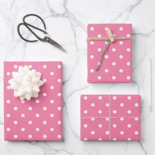 Contrast & Unity: Flamingo Pink & White Polka Dots  Sheets