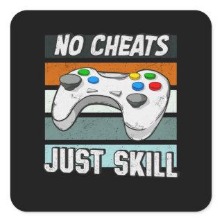 Controller Gaming Gamer Skill No Cheats Square Sticker