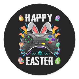 Controller With Bunny Ears Funny Easter Video Game Classic Round Sticker