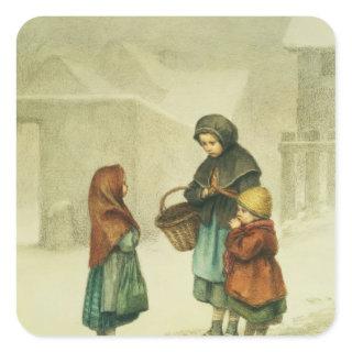 Conversation in the Snow Square Sticker