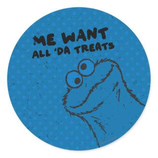 Cookie Monster - All 'Da Treats! Classic Round Sticker