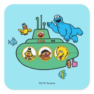 Cookie Monster and Sesame Pals Submarine Square Sticker
