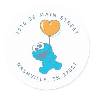 Cookie Monster Baby Shower Address Classic Round Sticker