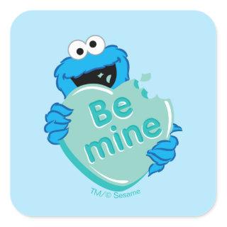 Cookie Monster "Be Mine" Valentine's Heart Candy Square Sticker