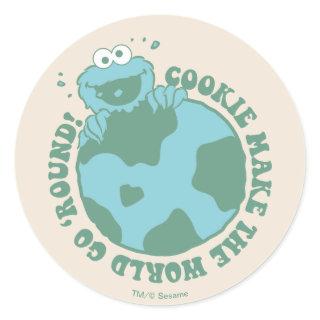 Cookie Monster | Cookies Make the World Go Round Classic Round Sticker