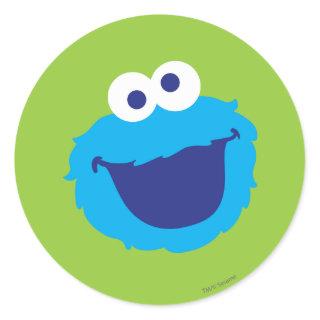 Cookie Monster Face Classic Round Sticker