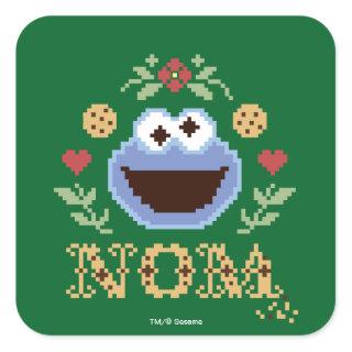 Cookie Monster Faux Cross-Stitch Square Sticker