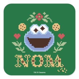 Cookie Monster Faux Cross-Stitch Square Sticker