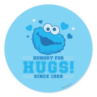 Cookie Monster Hugs Classic Round Sticker