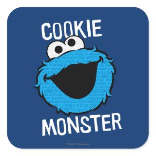Cookie Monster Pattern Face Square Sticker