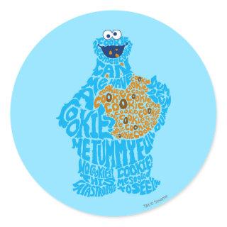 Cookie Monster Pattern Fill Classic Round Sticker