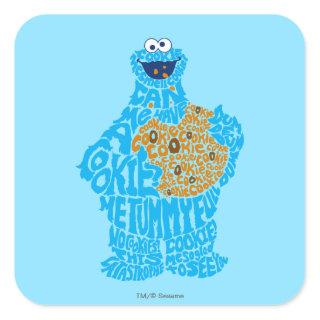 Cookie Monster Pattern Fill Square Sticker