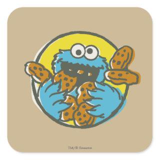 Cookie Monster Retro Square Sticker