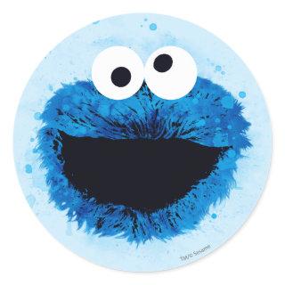 Cookie Monster | Watercolor Trend Classic Round Sticker