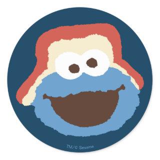 Cookie Monster Woodland Face Classic Round Sticker