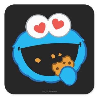Cookie Smiling Face with Heart-Shaped Eyes Square Sticker