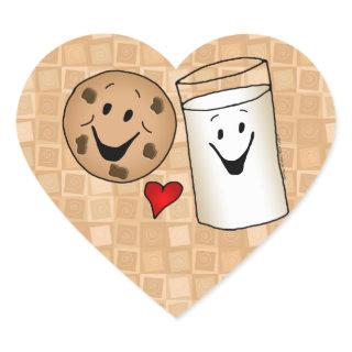 Cookies love Milk Friends Cartoon Heart Sticker