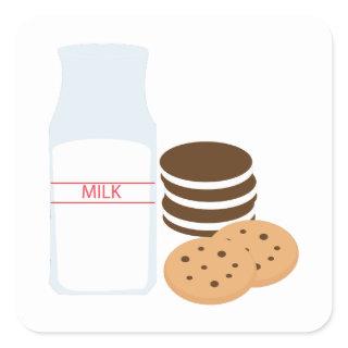 Cookies Milk Square Sticker