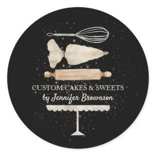 Cooking bakery chef custom business classic round sticker