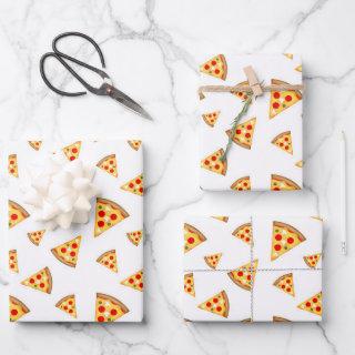 Cool and fun pizza slices pattern on white  sheets