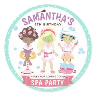 Cool and Girly Spa Party Classic Round Sticker